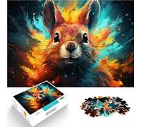 Puzzles pour Adultes 1000 pièces Jeu de Quiz sur l'art des écureuils colorés et Mignons, à Offrir en Cadeau à Toute la Famille 19,7 po x 29,5 po pour Les 14 Ans