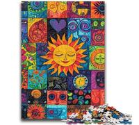 Puzzles pour Adultes 1000 pièces, Jeu éducatif, Collage, Soleil Souriant, Difficile, pour Anniversaire, Noël, à partir de 14 Ans, 50x75cm