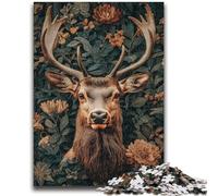 Puzzles pour Adultes 1000 pièces, Jeu éducatif Familial Difficile Cerfs et Fleurs, idéal comme Cadeau pour Toute la Famille (14 Ans et Plus, 26x38cm)