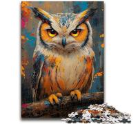 Puzzles pour Adultes 1000 pièces Jeu Familial Hibou mystérieux Soulagement du Stress Défi Difficile Cadeaux du Père Noël Secret 26x38cm