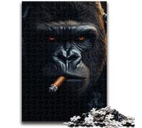 Puzzles pour Adultes 1000 pièces, Jeux éducatifs Difficiles sur Le thème du chimpanzé Fumeur, Jouets à Faire soi-même, idéal comme Cadeau pour Toute la Famille, 50x75cm
