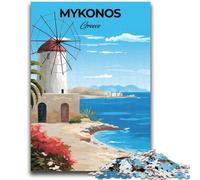 Puzzles pour Adultes 1000 pièces, Jeux éducatifs et Difficiles, Mykonos, Grèce, Voyage, Jouets à Faire soi-même, idéal comme Cadeau pour Toute la Famille (Taille 38x26cm)