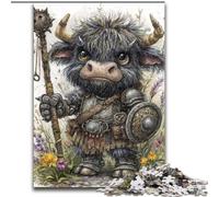 Puzzles pour Adultes 1000 pièces Jolie Vache des Highlands, Jouet éducatif et décompressant, Cadeau d'anniversaire, Cadeaux (Taille 26x38cm)