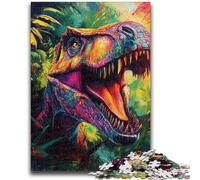 Puzzles pour Adultes 1000 pièces Jungle Dinosaure Cerveau Intelligence Défi Jouets addictifs Cadeau d'anniversaire, Cadeaux, Art Mural 26x38cm