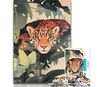 Puzzles pour Adultes 1000 pièces Jungle Jaguar, Aide Le Cerveau à exercer des Jouets addictifs pour cultiver la Patience Collection d'artistes, Beaux-Arts 38x26cm