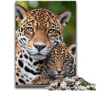 Puzzles pour Adultes 1000 pièces Jungle Léopard Jeu Stimulant et Jeu Familial Décoration Murale Cadeaux d'anniversaire et de Noël Uniques 26x38cm