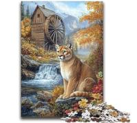 Puzzles pour Adultes 1000 pièces Jungle Lion Difficile et Défi avec Affiche correspondante et Feuille de Questions pour Les 14 Ans 26x38cm