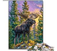 Puzzles pour Adultes 1000 pièces Jungle Moose Puzzles 1000 pièces pour Adultes pour Adolescents Groupe d'âge 14+, Décoration d'intérieur (Taille 26x38cm)