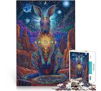 Puzzles pour Adultes 1000 pièces Kangourou coloré Fabriqué en Carton Convient aux Personnes âgées de 14 Ans et Plus Jouets de Jeu Car C'est Un pour Toute la Famille。Taille：26x38cm