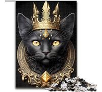 Puzzles pour Adultes 1000 pièces King Cat Golden Art Déco Puzzles en Carton Taille 26x38cm Activité familiale, Casse-tête, Décoration intérieure, Cadeau de Vacances