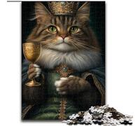 Puzzles pour Adultes 1000 pièces King Cat Puzzles stimulants 26x38cm Activités Amusantes à la Maison, Cadeaux d'anniversaire, Cadeaux de Voyage