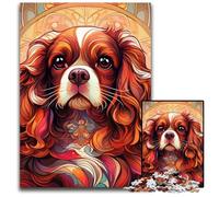 Puzzles pour Adultes 1000 pièces King Charles Spaniel Puzzles impossibles pour Adultes Idéal pour Le Plaisir en Famille, la détente et Les Cadeaux de Vacances 26x38cm / 10,23x14,96 Pouces