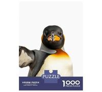 Puzzles pour Adultes 1000 Pièces King Penguin Selfie Puzzles pour Adultes Jeu Manuel Décoration Parfaite Activités Amusantes À La Maison 52x38cm/1000pcs