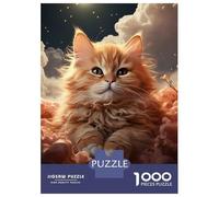 Puzzles pour Adultes 1000 Pièces Kitten on Fluffy Clouds Puzzle pour Adultes, Jeu De Réflexion, Cadeaux pour Femmes, Activités Amusantes À La Maison 70x50cm/1000pcs