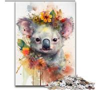Puzzles pour Adultes 1000 pièces Koala coloré en Bois, décoration Parfaite pour la Maison ou Le Bureau, Cadeau de Noël idéal 50x75cm pour Un Jeu interactif en Famille