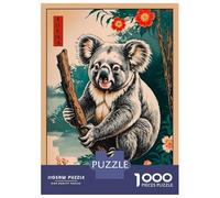 Puzzles pour Adultes 1000 Pièces Koala Japanese Art Puzzles pour Adultes Jeu Manuel Améliore La Mémoire Activités Amusantes À La Maison 38x26cm/1000pcs
