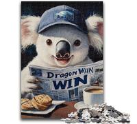 Puzzles pour Adultes 1000 pièces Koala lisant Un Journal Jeux éducatifs Jouets à Faire soi-même Idéal comme Cadeau pour Toute la Famille 50x75cm