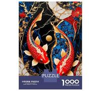 Puzzles pour Adultes 1000 Pièces Koi Fish Kintsugi Art Puzzle Détente Jeux Défi Difficile Cadeau Anti-Stress 70x50cm/1000pcs