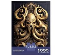 Puzzles pour Adultes 1000 Pièces Kraken Golden Art Deco Adolescents Puzzles Jeux Relaxants pour S'amuser en Famille Activités Amusantes À La Maison 52x38cm/1000pcs