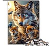 Puzzles pour Adultes 1000 pièces La Famille des Loups Puzzles Difficiles Jouet de défi Difficile Impossible pour Adolescents (Taille 26x38cm)