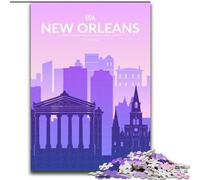 Puzzles pour Adultes 1000 pièces La Nouvelle-Orléans Convient aux Personnes de 14 Ans et Plus Jeu éducatif Défi Jouet Cadeau pour Les Anniversaires (50x75cm) 1000pcs