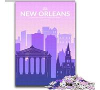 Puzzles pour Adultes 1000 pièces La Nouvelle-Orléans Jeu de réflexion Décoration Murale Cadeaux d'anniversaire et de Noël Uniques (38x52cm) 1000 pièces