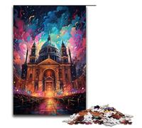 Puzzles pour Adultes 1000 pièces La psychédélie colorée de la basilique Saint Étienne Puzzle en Bois Jouets éducatifs Jeux familiaux 75x50cm