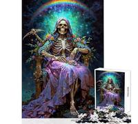 Puzzles pour Adultes 1000 pièces La Sainte Mort Santa Muerte Jeu Familial Découpe de précision Jouet Anti-Stress avec pièces de Formes aléatoires Parfaitement emboîtables (26x38cm)
