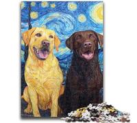 Puzzles pour Adultes 1000 pièces Labrador sous Le Ciel Nocturne pour Les 14 Ans et Plus Jeux éducatifs pour Adultes et Adolescents Illustration Cadeau 50x75cm