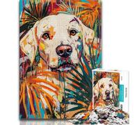 Puzzles pour Adultes 1000 pièces Labrador Style Basquiat Puzzle Adolescent Relax Games idéal comme Cadeau pour Toute la Famille 75x50cm