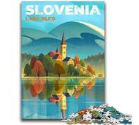 Puzzles pour Adultes 1000 pièces Lac de Bled Slovénie Aidez Le Cerveau à exercer Jouets addictifs pour cultiver la Patience Convient aux Couples (Taille 50x70cm)