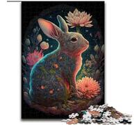 Puzzles pour Adultes 1000 pièces Lapin coloré en Bois, décoration Artistique DIY Parfaite ou Cadeau d'anniversaire 50x75cm, Loisirs créatifs en Famille, Parfait pour Les Anniversaires et Les Vacances