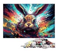 Puzzles pour Adultes 1000 pièces Lapin coloré Puzzles pour Adultes Enfants Puzzle en Bois Jouet éducatif d'apprentissage 1000 pièces (75 x 50 cm)