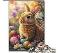 Puzzles pour Adultes, 1000 pièces, Lapin de Pâques, idéal pour Les Amoureux, pour Noël, Le Nouvel an ou la Saint-Valentin (Taille 26x38cm)