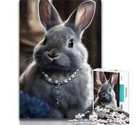 Puzzles pour Adultes 1000 pièces Lapin en Peluche pour Adolescents, Jeu Stimulant, Jouets, décoration Murale, Cadeaux d'anniversaire et de Noël Uniques (Taille 75x50cm)