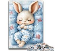 Puzzles pour Adultes 1000 pièces Lapin endormi Jeu Stimulant et Jeu Familial Décoration Murale Cadeaux d'anniversaire et de Noël Uniques 50x75cm
