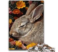 Puzzles pour Adultes 1000 pièces Lapin endormi Jouet éducatif Anti-Stress Cadeaux pour Amis et Famille 26x38cm