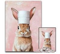 Puzzles pour Adultes 1000 pièces Lapin Jouant avec du Papier Toilette Puzzles en Bois Jeux éducatifs, renforce l'amour Entre Couples à partir de 14 Ans 50x75cm