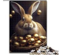 Puzzles pour Adultes 1000 pièces Lapin Lapin de Pâques Puzzle Animal en Bois, Cadeau Parfait pour Les Anniversaires, Noël, Halloween, Thanksgiving, Pâques 1000 pièces(50x75cm)