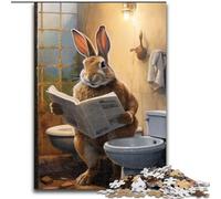Puzzles pour Adultes 1000 pièces Lapin lisant Un Journal Puzzles 1000 pièces pour Adultes Parfait pour Les Adolescents et Les Loisirs en Famille, pour Les Anniversaires (Taille 50x75cm)
