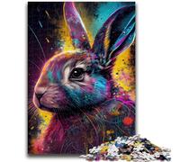 Puzzles pour Adultes 1000 pièces Lapin Mignon et coloré pour Les 14 Ans et Plus Cadeaux intéressants pour la réduction du Stress pour Les Amis et la Famille 50x75cm