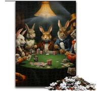 Puzzles pour Adultes 1000 pièces Lapin Poker Puzzle Jeu de réflexion pour Adolescents, pour Une soirée de Jeux en Famille (Taille : 26x38cm)