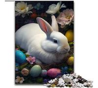 Puzzles pour Adultes, 1000 pièces, Lapins de Pâques, Puzzles Animaux en Carton, Cadeau de Vacances idéal pour Noël, Halloween, Pâques, Nouvel an, 1000 pièces(26x38cm)