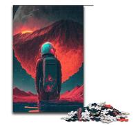 Puzzles pour Adultes 1000 pièces L'astronaute Regarde l'assemblage du Motif de brûlure Aide Le Cerveau à exercer des Jouets addictifs pour cultiver la Patience 75x50cm