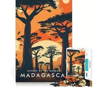 Puzzles pour Adultes 1000 pièces L'Avenue des Baobabs Madagascar Jeu de Concentration Artistique précis Jeu de détente Décoration Murale de Noël (50x75cm)