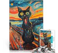 Puzzles pour Adultes 1000 pièces Le Chat Qui crie Entraînez Votre Cerveau et Vos Mains Convient pour la décoration de Bureau 38x26cm
