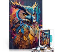 Puzzles pour Adultes 1000 pièces Le Hibou Sage Jouets addictifs pour Le défi de l'intelligence cérébrale Œuvre d'art 75x50cm