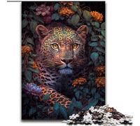 Puzzles pour Adultes 1000 pièces Le léopard Fleuri, Jeu Familial Anti-Stress, défi Difficile, Une œuvre d'art pour Les 14 Ans et Plus (Taille 50x75cm)
