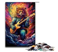 Puzzles pour Adultes 1000 pièces Le Lion Joue de la Guitare Jouet intellectuel Jeu est idéal comme Cadeau pour Toute la Famille 1000 pièces