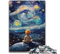 Puzzles pour Adultes 1000 pièces Le Petit Prince du Ciel Nocturne Jeu Stimulant Jouets à Offrir en Cadeau pour Toute la Famille à partir de 14 Ans 26x38cm